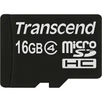 Transcend TS16GUSDC4, 16 GB, MicroSDHC, Luokka 4, Musta