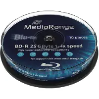 MediaRange MR499, 25 GB, BD-R, Kakkulaatikko, 10 kpl