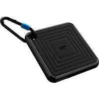 Silicon Power PC60 Portable SSD, 1 TB, A-tyypin USB:stä C-tyypin USB:hen, 3.2 Gen 1 (3.1 Gen 1), 540 MB/s, Musta (SP010TBPSDPC60CK)
