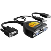 DeLOCK 61968, VGA, 2x VGA, USB-A, 2048 x 1536 pikseliä, Musta, 450 MHz