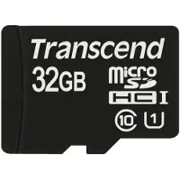 Transcend 32GB microSDHC Class 10 UHS-I, 32 GB, MicroSDHC, Luokka 10, UHS, 90 MB/s, Musta, Punainen (TS32GUSDCU1)