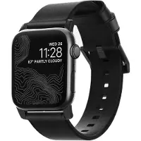 Nomad Watch 44/45/46/49mm Modern Band Black Leather/Black hardware