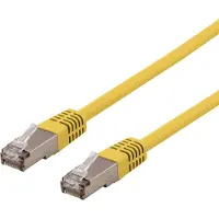 Deltaco – S/FTP Cat6 laitekaapeli, Delta-sert., LSZH, 1m, keltainen (SFTP-61GLH)