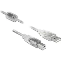 DeLOCK 83896 USB cable USB 2.0 5 m USB A USB B Transparent (83896)