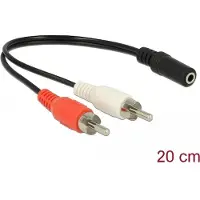 DeLOCK 85806, 2 x RCA, Uros, 3.5mm, Naaras, 0,2 m, Musta, Punainen, Valkoinen