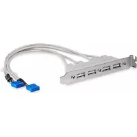 StarTech.com USBPLATE4 - USB-takapaneelisovitin, Harmaa