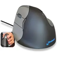 Evoluent VerticalMouse 4 Medium Wired, ergonominen pystyhiiri vasemmalle kädelle, USB-A, musta