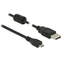 DeLOCK 2.0 USB-A - Micro-USB -kaapeli, 2m, musta