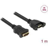DeLOCK – Cable HDMI-A fe to HDMI-A fe panel-mount, 4K at 30 Hz, 1 m (85466)