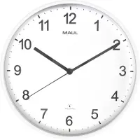 MAUL 9054602, Seinä, Radio-ohjattava kello, Pyöreä, Valkoinen, Muovi, Lasi