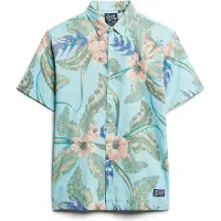 Superdry for man. M4010353A Blue Hawaiian shirt (S), Casual, Cotton, Short sleeve