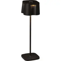 Gnosjö Konstsmide Nice-LED-koristevalaisin, USB-latausliitäntä musta Nice, himmennettävä, Musta, Alumiini, Moderni