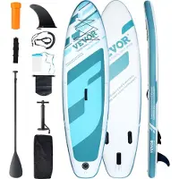 Vevor puhallettava sup-lauta, 10,6' x 33" x 6" leveä SUP-lauta, lautatarvikkeet, pumppu, mela, evä, puhelintasku, reppu, nilkkahihna, korjaussarja, liukumaton kansi nuorille ja aikuisille