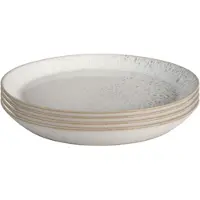 Denby Kiln lautanen medium, 4 kpl, valkoinen/harmaa