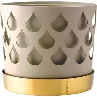 Klong Trio Drop ruuku lautasella beige messinkinen Medium Ø18 cm