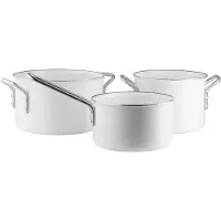 Eva Solo Eva Trio White Line Slip-Let keraaminen kattilasetti 3 osaa Ruostumaton teräs