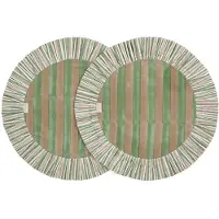 Chamois - Jaipur Stripe Pöytätabletti Ø35 cm 2 kpl Green