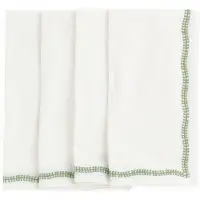 Chamois - White Embroidery Lautasliina 50x50 cm 4 kpl Green Tea
