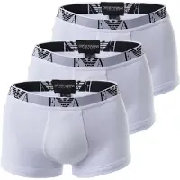 Emporio Armani Men's Knit 3Pack Trunk - White - XL