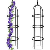 Relaxdays Sarja 2 puutarhagrilliä "Tower" 100x25cm, musta väri