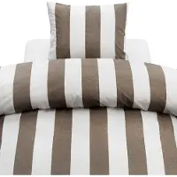 Borganäs of Sweden 2-Dels Set Block Stripe Brun - Brown - 1ST 150X210CM
