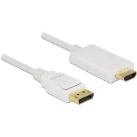 DeLOCK – Cable Displayport 1.2 male > High Speed HDMI-A male passive 4K 1 m white (83817)