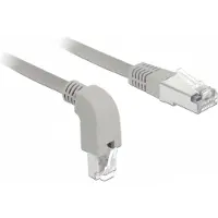 DeLOCK – Network cable RJ45 Cat.6 S/FTP downwards angled/straight 0.5m, grey (85864)