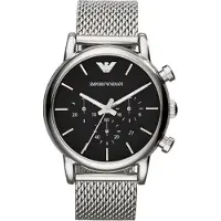 Emporio Armani Emporio AR1811 katsella hopea musta mies