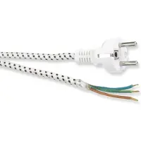 Goobay Power cable Heat resistant contact protection cable for installation, 3 m, white-silver - Cable length 3 m