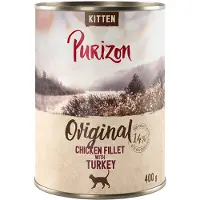 Purizon 12x400g Kitten kanafilee & kalkkuna kissan märkäruoka