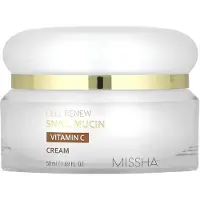 MISSHA Cell Renew Snail Mucin C-vitamiinivoide 1,69 Fl oz Kosteuttava Snail Mucin Korean Skin Care parantaa ihon rakennetta ja nuorekasta Glow Glass
