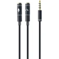 Gembird Jack 3.5mm - Jack 3.5mm x2 cable 0.2m black (CCA-417M)