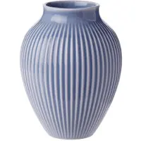 Knabstrup Keramik Knabstrup Vase, Riller - Blue - H12.5CM
