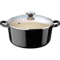 Le Creuset - Classic Valurautapata lasikannella 4,2 L Musta