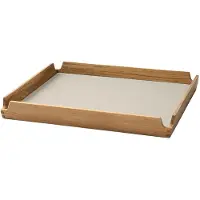 Lind DNA - Airy Leather Nupo Tarjotin small 30x30 cm Oyster White
