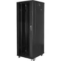 Lanberg FF01-6837-12B, Itseseisova teline, 37U, 800 kg, Näppäinlukko, Kotelon kiskot, Säädettävät jalat