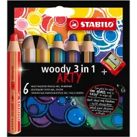 Stabilo Värikynät - Woody 3-in-1 Taiteilija - 6 kpl. - Monivärin - - OneSize - Värityssarjat