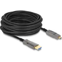 DeLOCK 86005, 10 m, HDMI-tyyppi A (vakio), HDMI-tyyppi D (mikro), Musta, Harmaa