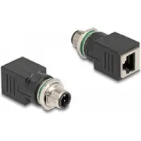 DeLOCK – M12 Adapter D-coded 4 pin male to RJ45 jack straight (60061)