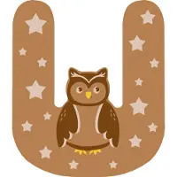 Small Foot - Wooden Animal Children's Letter - U