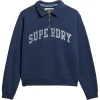 Superdry for woman. W2012234A Athletic Essentials navy half-zip turtleneck sweatshirt (XS), Casual, Cotton