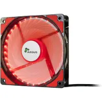 Inter-Tech L-12025, Tuuletin, 12 cm, 1200 RPM, 54 m³/h, Musta, Punainen (88885413)