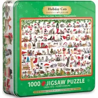 Eurographics Palapeli , 8051-0940, Holiday Cats, Tin, 1000 kpl