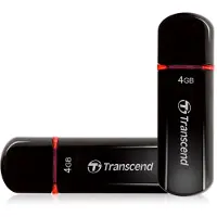 Transcend JetFlash 600, 4 GB, USB A-tyyppi, 2.0, Suojus, 15 g, musta (TS4GJF600)