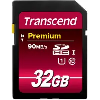Transcend 32GB SDHC Class 10 UHS-I, 32 GB, SDHC, Luokka 10, NAND, 90 MB/s, Class 1 (U1) (TS32GSDU1)