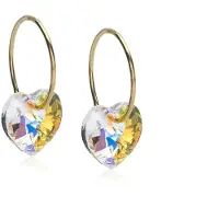 Blomdahl Golden Titanium Ear Ring 14 mm, Heart 10 mm, Rainbow Rainbow