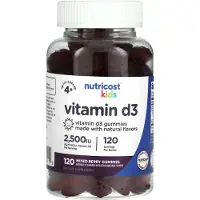 Nutricost - Nutricostin lasten D3-vitamiinipastillit, sekoitetut marjat (120 kpl)