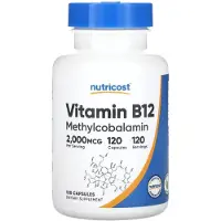 Nutricost , Vitamiini B12, 2,000 mcg, 120 Pillereitä