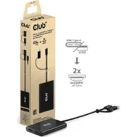 Club 3D usb type-c with usb type-a adapter to dual hdmi 4k60hz video splitter with displaylink