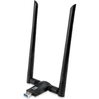 Level One WUA-1810E, Langaton, USB, WLAN, Wi-Fi 5 (802.11ac), 867 Mbit/s, Musta